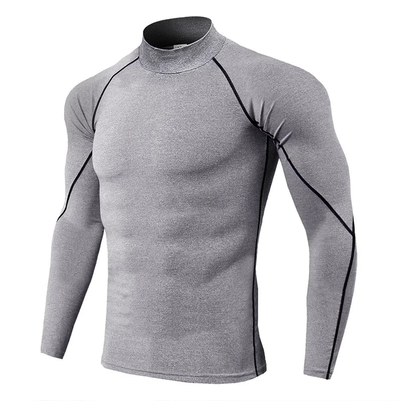Winter Grey Compression Shirt for Man